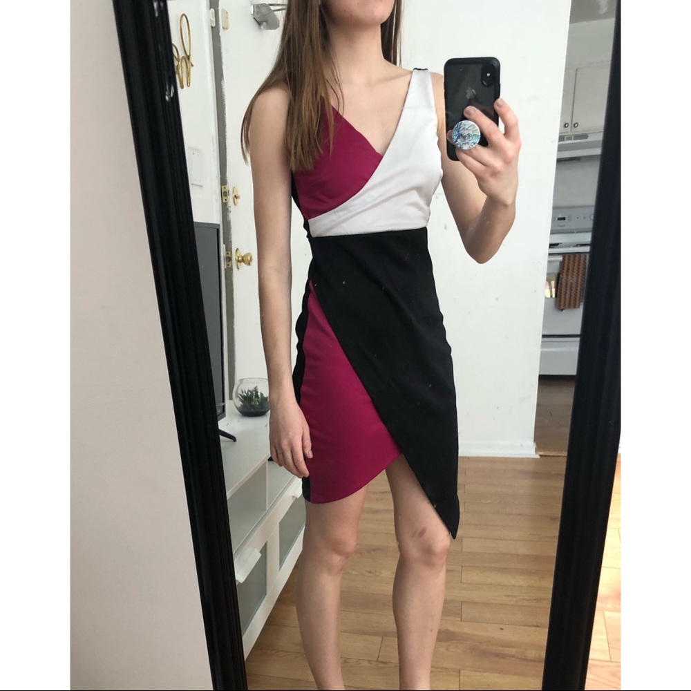 XS multicolor color block dress